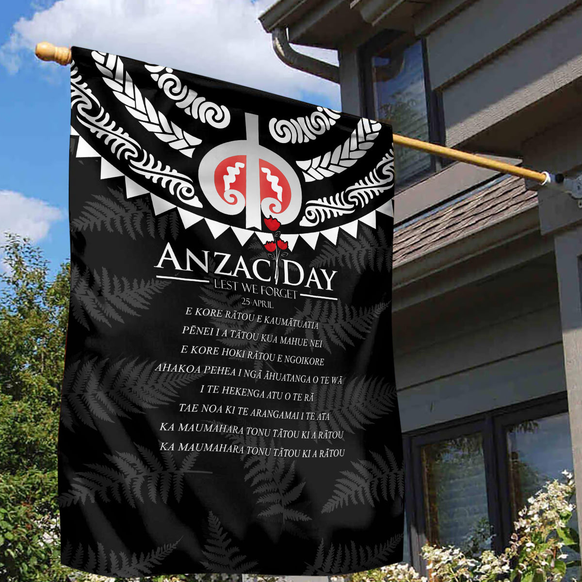 New Zealand ANZAC Day Garden Flag Lest We Forget Haka Dance Respect LT03 - Polynesian Pride