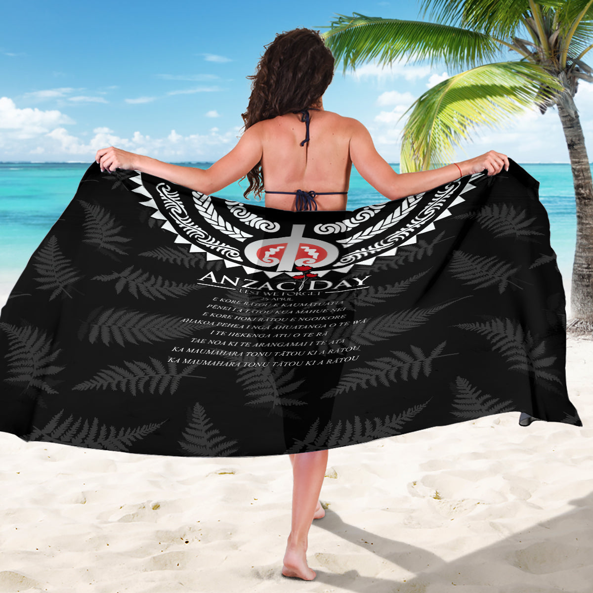 New Zealand ANZAC Day Sarong Lest We Forget Haka Dance Respect LT03 - Polynesian Pride