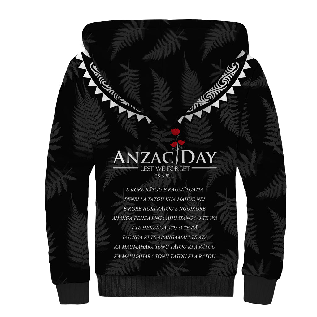 New Zealand ANZAC Day Sherpa Hoodie Lest We Forget Haka Dance Respect LT03 - Polynesian Pride