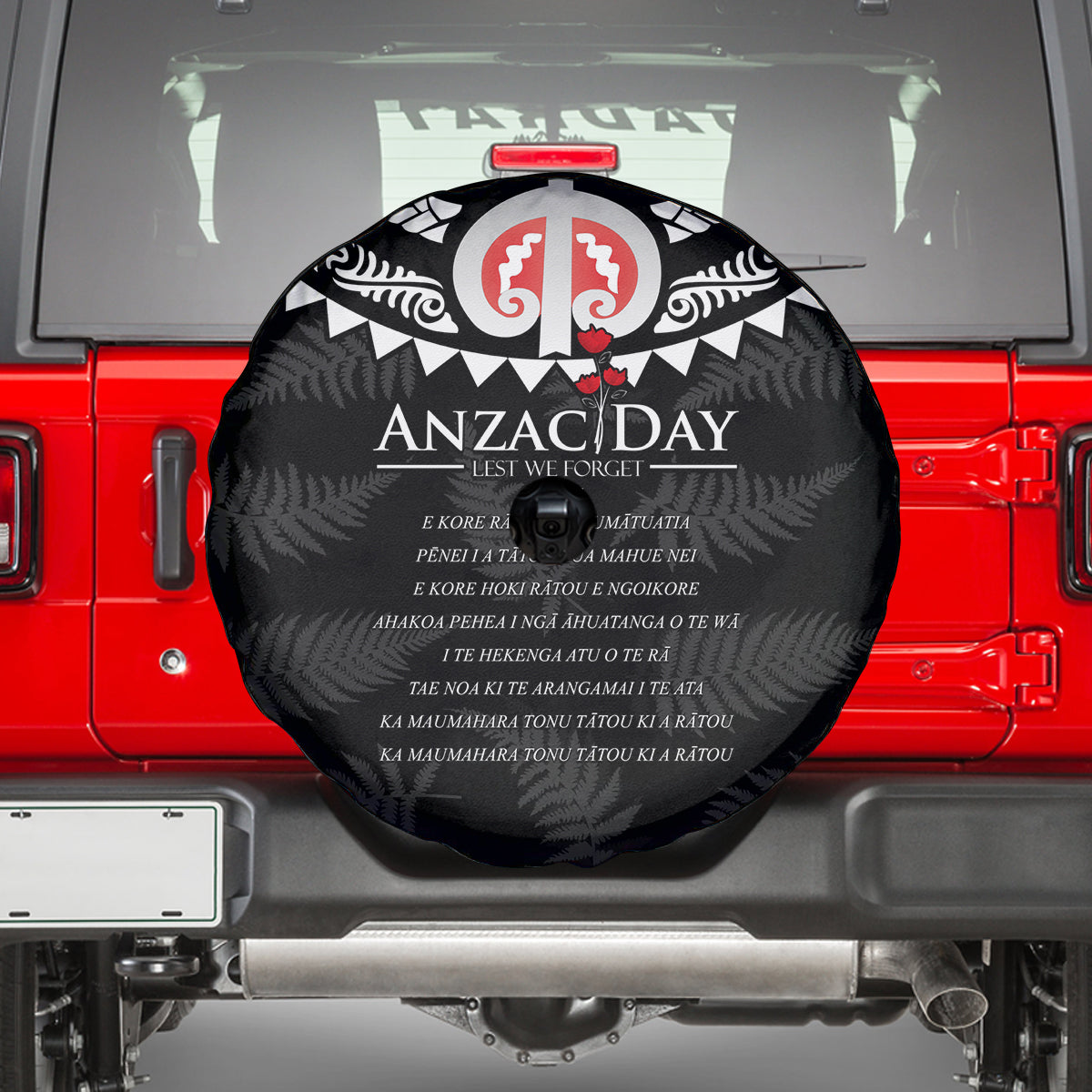 New Zealand ANZAC Day Spare Tire Cover Lest We Forget Haka Dance Respect LT03 - Polynesian Pride