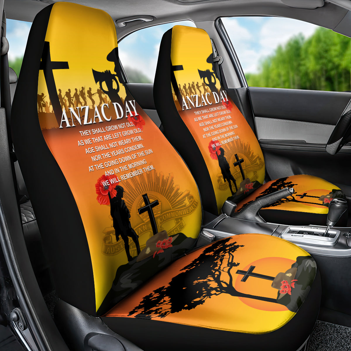 New Zealand and Australia ANZAC Day Car Seat Cover Gallipoli Lest We Forget LT03 - Polynesian Pride