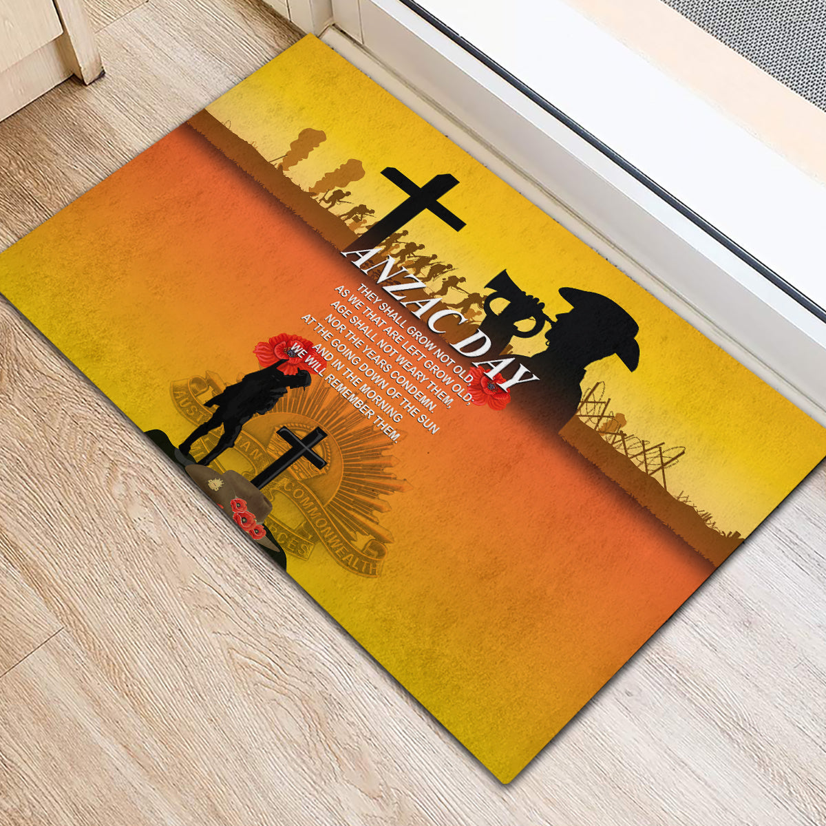 New Zealand and Australia ANZAC Day Rubber Doormat Gallipoli Lest We Forget LT03 - Polynesian Pride