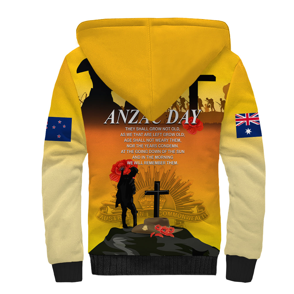 New Zealand and Australia ANZAC Day Sherpa Hoodie Gallipoli Lest We Forget LT03 - Polynesian Pride
