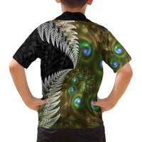 New Zealand Family Matching Off Shoulder Maxi Dress and Hawaiian Shirt Koru Abstract Art and Silver Fern Maori Pattern LT03 - Polynesian Pride