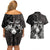 Custom New Zealand Women's Day Couples Matching Off Shoulder Short Dress and Hawaiian Shirt Maori Tribal Girl and Silver Fern Pattern LT03 - Polynesian Pride