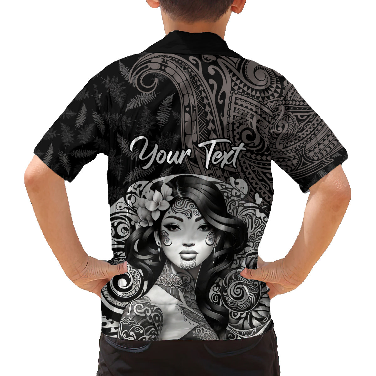 Custom New Zealand Women's Day Family Matching Off Shoulder Maxi Dress and Hawaiian Shirt Maori Tribal Girl and Silver Fern Pattern LT03 - Polynesian Pride