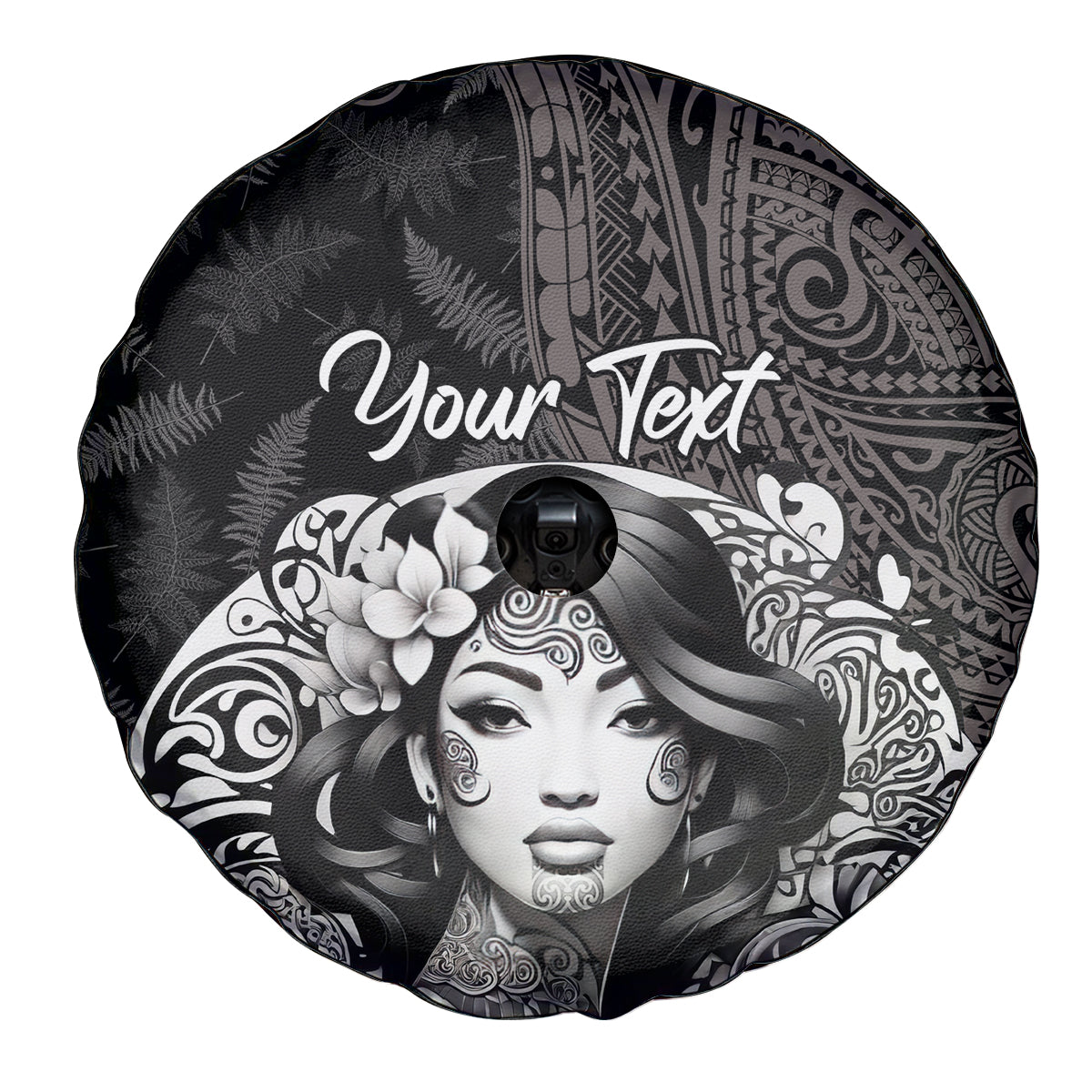 Custom New Zealand Women's Day Spare Tire Cover Maori Tribal Girl and Silver Fern Pattern
