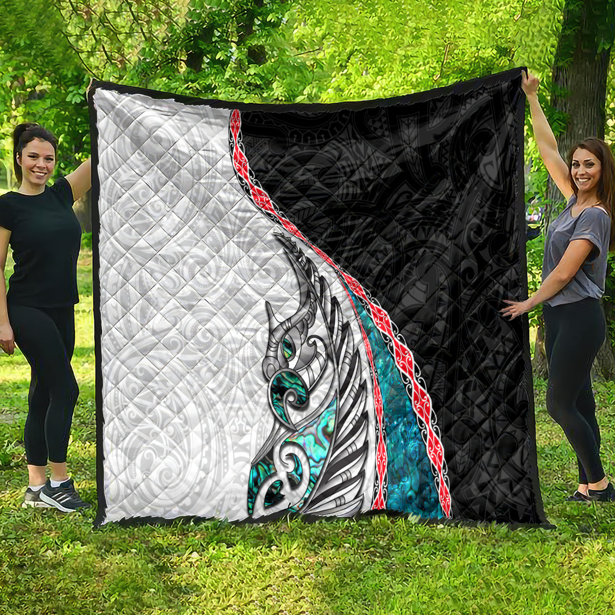 New Zealand Quilt Manaia Fern and Koru Maori Pattern LT03 - Polynesian Pride