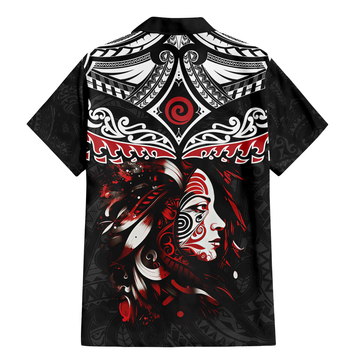 New Zealand Maori Girl Family Matching Mermaid Dress and Hawaiian Shirt Silver Fern and Koru Pattern LT03 - Polynesian Pride