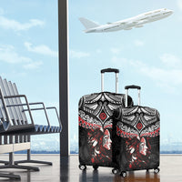 New Zealand Maori Girl Luggage Cover Silver Fern and Koru Pattern