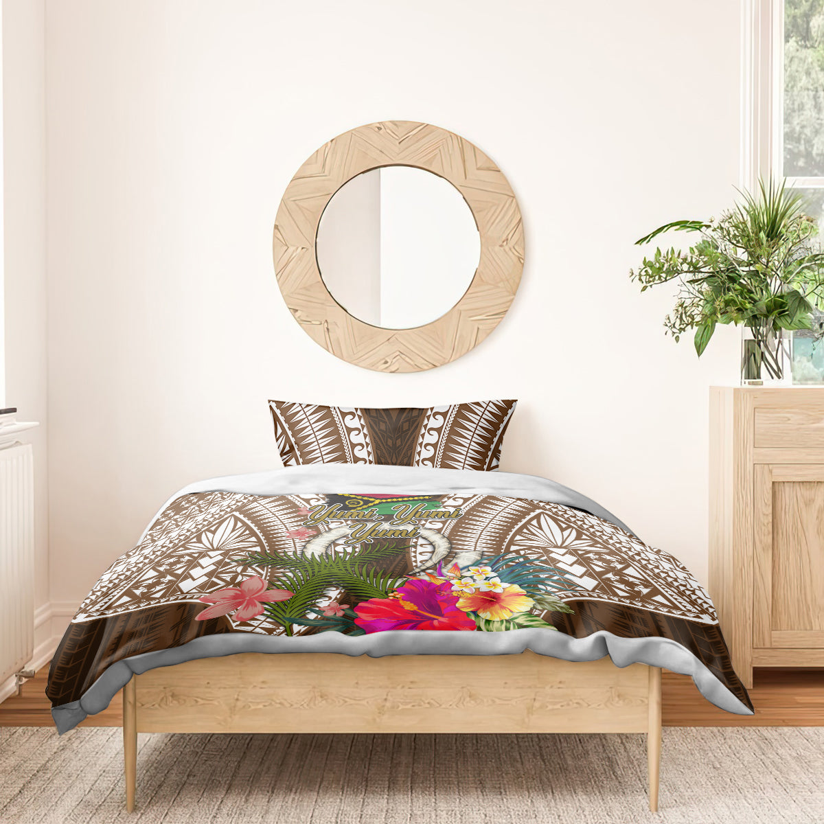 Vanuatu Selebretem 44th Indipendens Dei Bedding Set Yumi Pig Tusk and Namele Fern