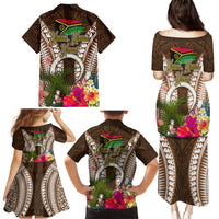 Vanuatu Selebretem 44th Indipendens Dei Family Matching Puletasi and Hawaiian Shirt Yumi Pig Tusk and Namele Fern LT03 - Polynesian Pride