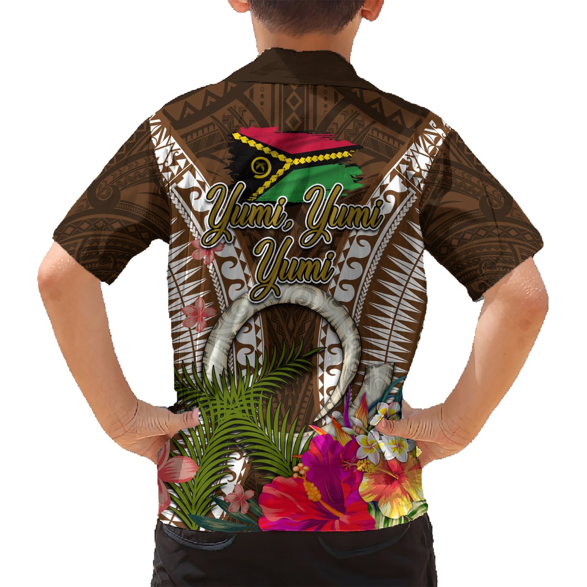 Vanuatu Selebretem 44th Indipendens Dei Hawaiian Shirt Yumi Pig Tusk and Namele Fern LT03 - Polynesian Pride