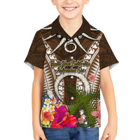 Vanuatu Selebretem 44th Indipendens Dei Kid Hawaiian Shirt Yumi Pig Tusk and Namele Fern