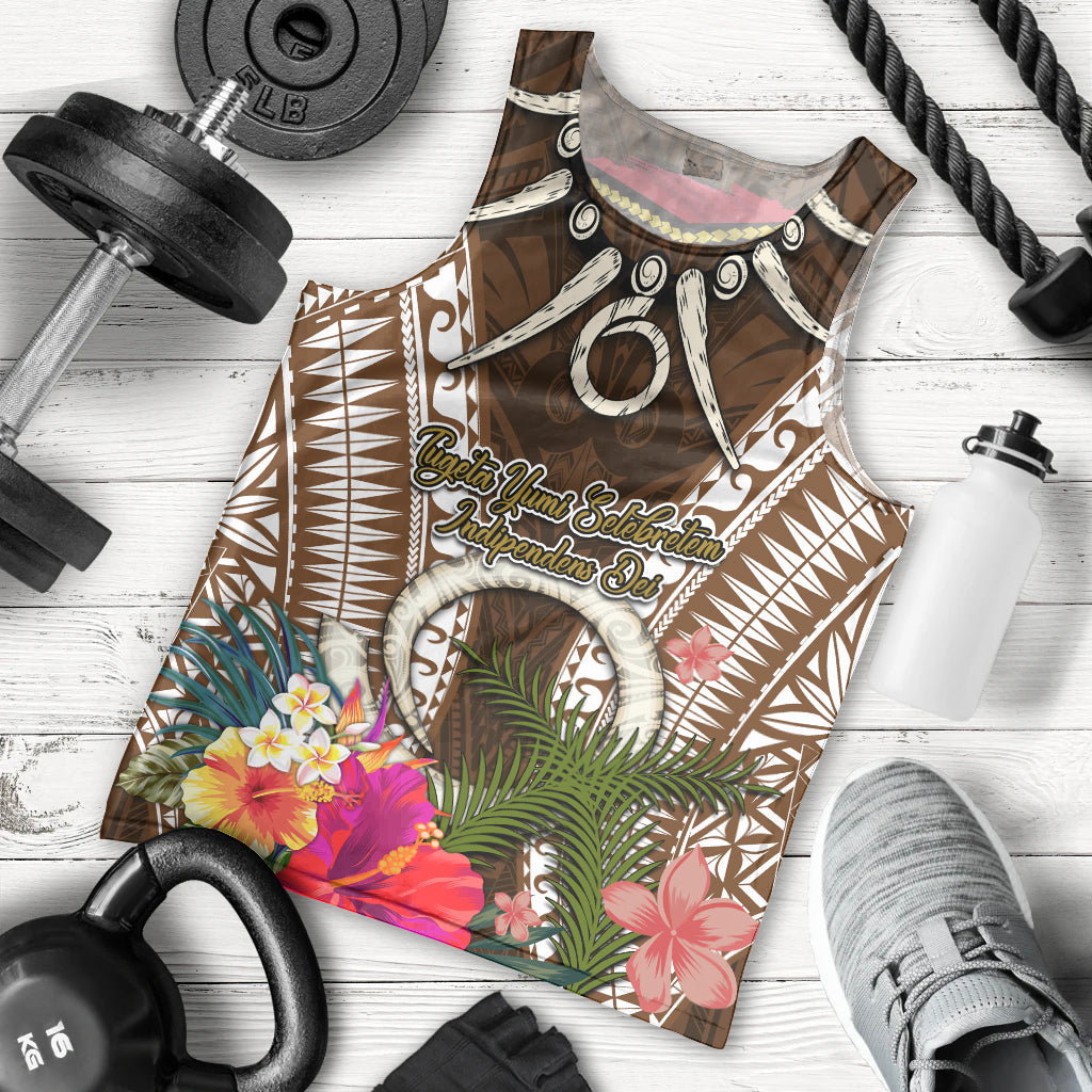 Vanuatu Selebretem 44th Indipendens Dei Men Tank Top Yumi Pig Tusk and Namele Fern LT03 - Polynesian Pride