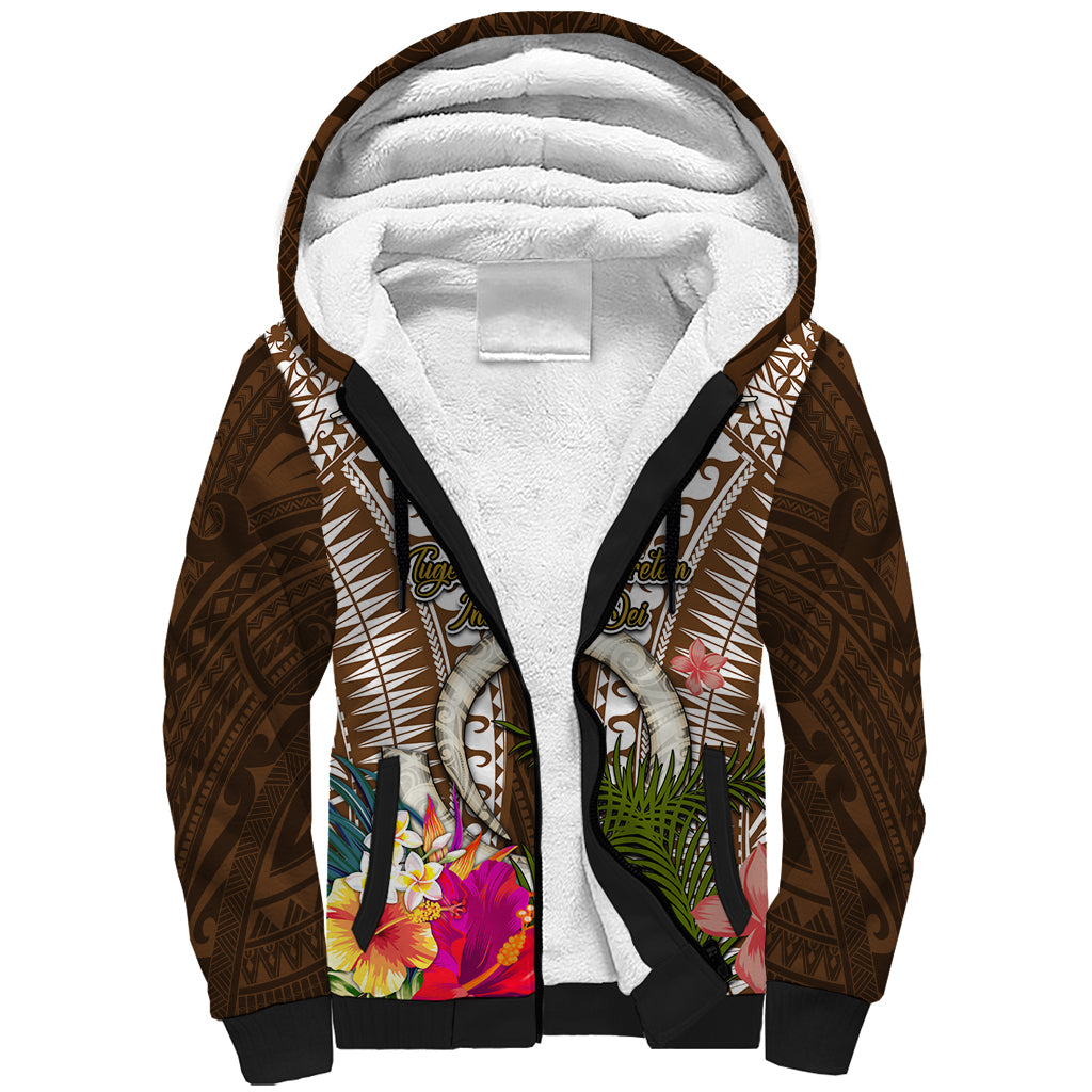 Vanuatu Selebretem 44th Indipendens Dei Sherpa Hoodie Yumi Pig Tusk and Namele Fern