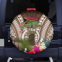 Vanuatu Selebretem 44th Indipendens Dei Spare Tire Cover Yumi Pig Tusk and Namele Fern
