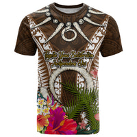 Vanuatu Selebretem 44th Indipendens Dei T Shirt Yumi Pig Tusk and Namele Fern LT03 Brown - Polynesian Pride