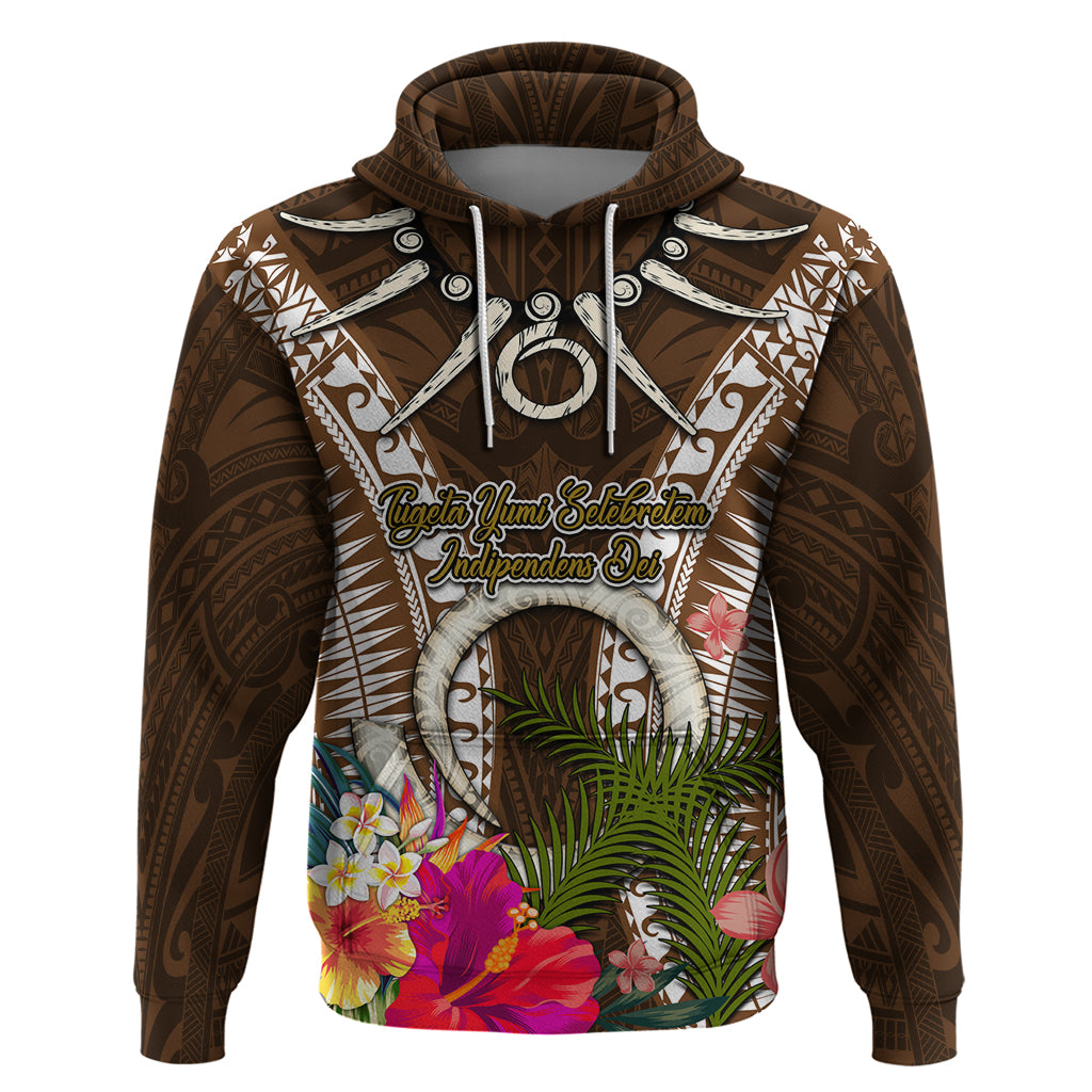 Vanuatu Selebretem 44th Indipendens Dei Zip Hoodie Yumi Pig Tusk and Namele Fern
