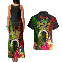 Vanuatu Independence Day Couples Matching Tank Maxi Dress and Hawaiian Shirt Tugeta Yumi Selebretem Indipendens Dei LT03 - Polynesian Pride
