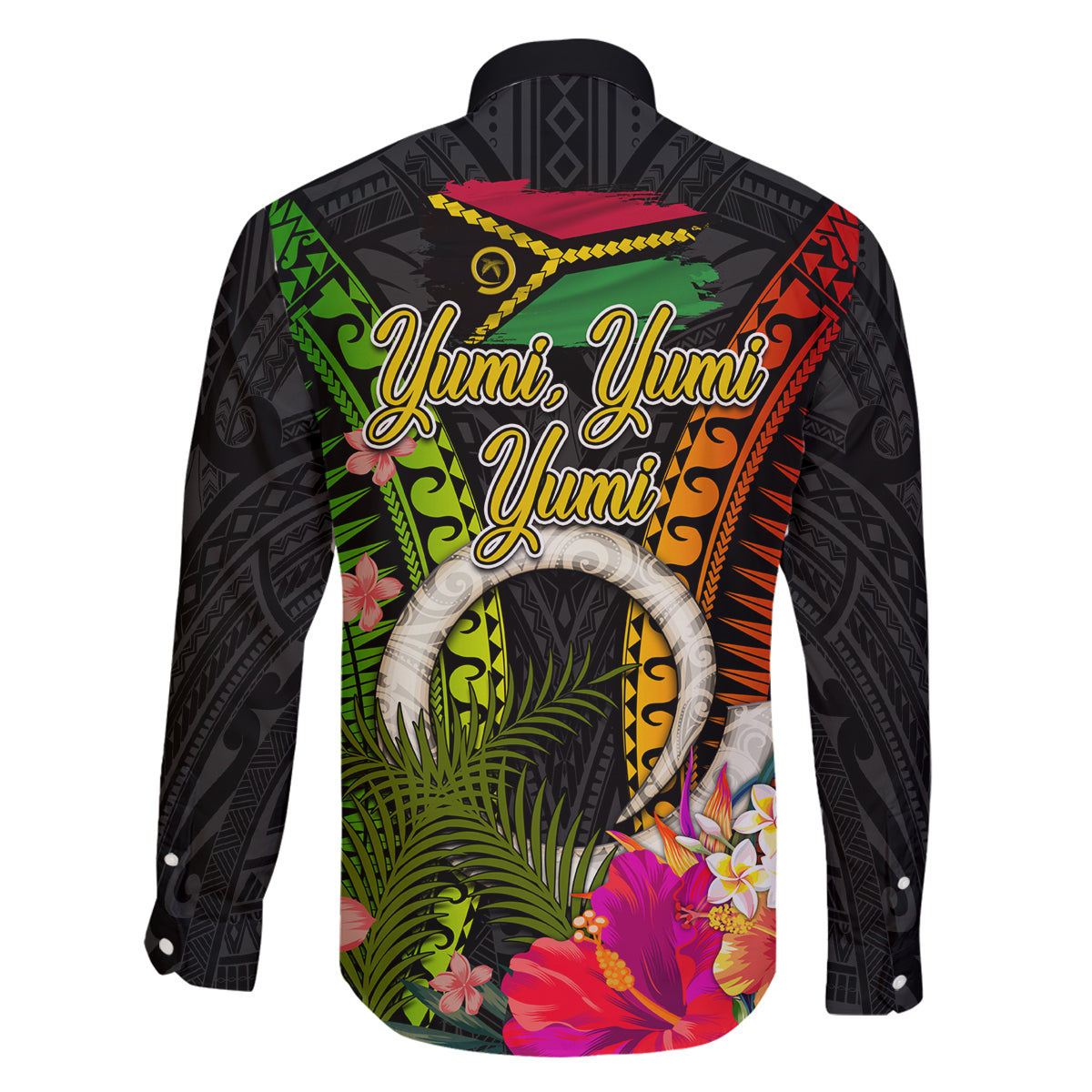 Vanuatu Independence Day Family Matching Off The Shoulder Long Sleeve Dress and Hawaiian Shirt Tugeta Yumi Selebretem Indipendens Dei