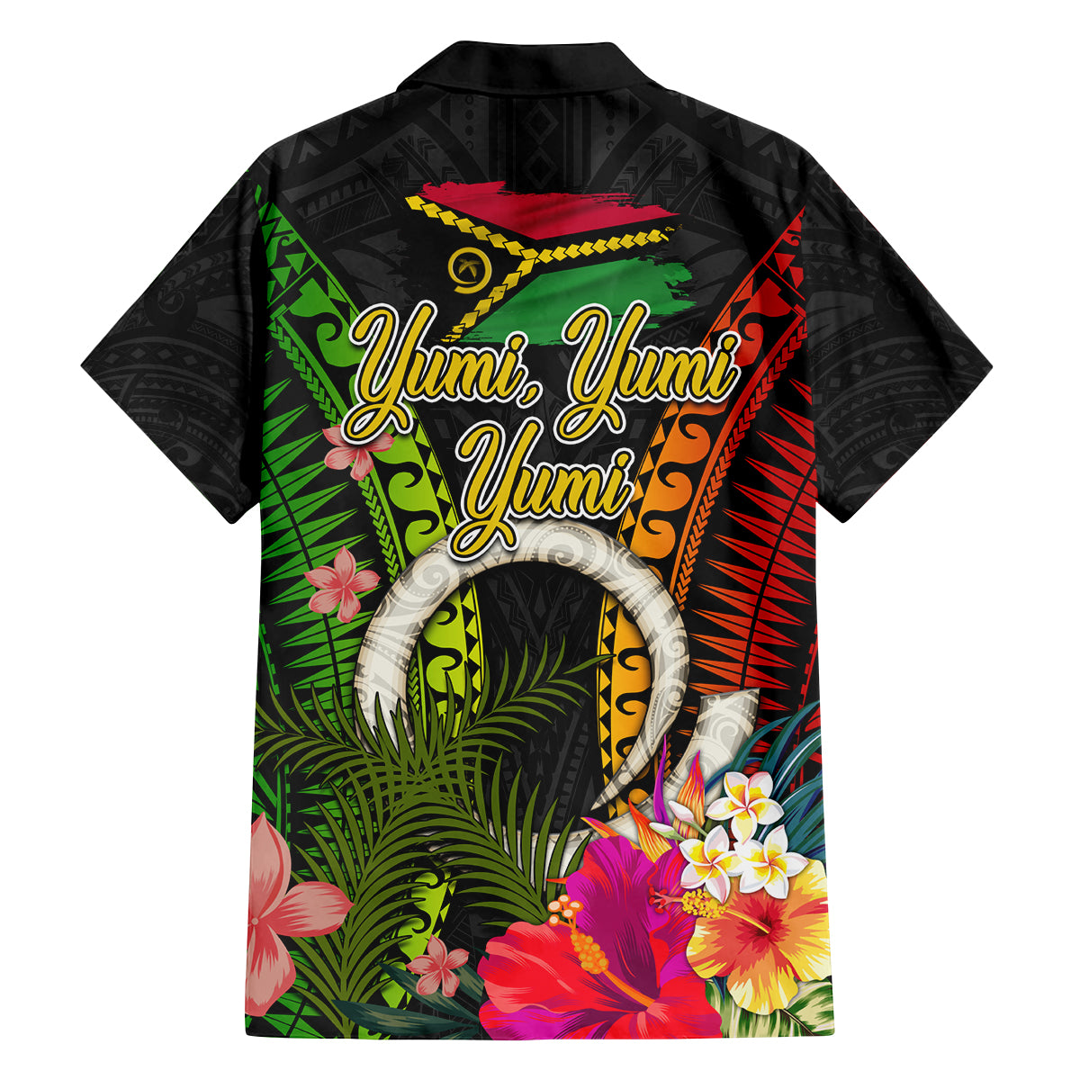Vanuatu Independence Day Family Matching Off Shoulder Short Dress and Hawaiian Shirt Tugeta Yumi Selebretem Indipendens Dei LT03 - Polynesian Pride