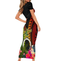 Vanuatu Independence Day Family Matching Short Sleeve Bodycon Dress and Hawaiian Shirt Tugeta Yumi Selebretem Indipendens Dei LT03 - Polynesian Pride