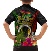 Vanuatu Independence Day Family Matching Tank Maxi Dress and Hawaiian Shirt Tugeta Yumi Selebretem Indipendens Dei LT03 - Polynesian Pride