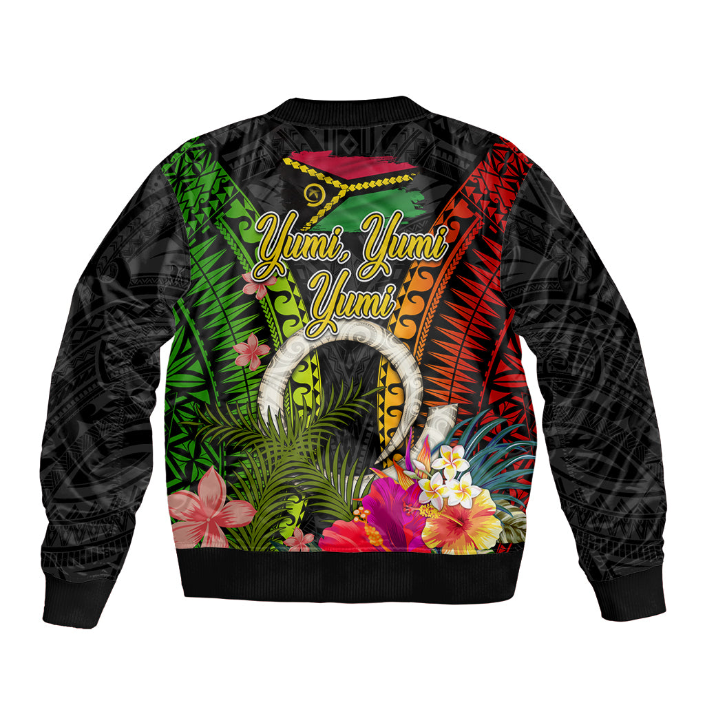 Vanuatu Independence Day Sleeve Zip Bomber Jacket Tugeta Yumi Selebretem Indipendens Dei