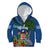 Fiji Independence Day Kid Hoodie Fijian Coat of Arms Palm and Hibiscus Tapa Pattern