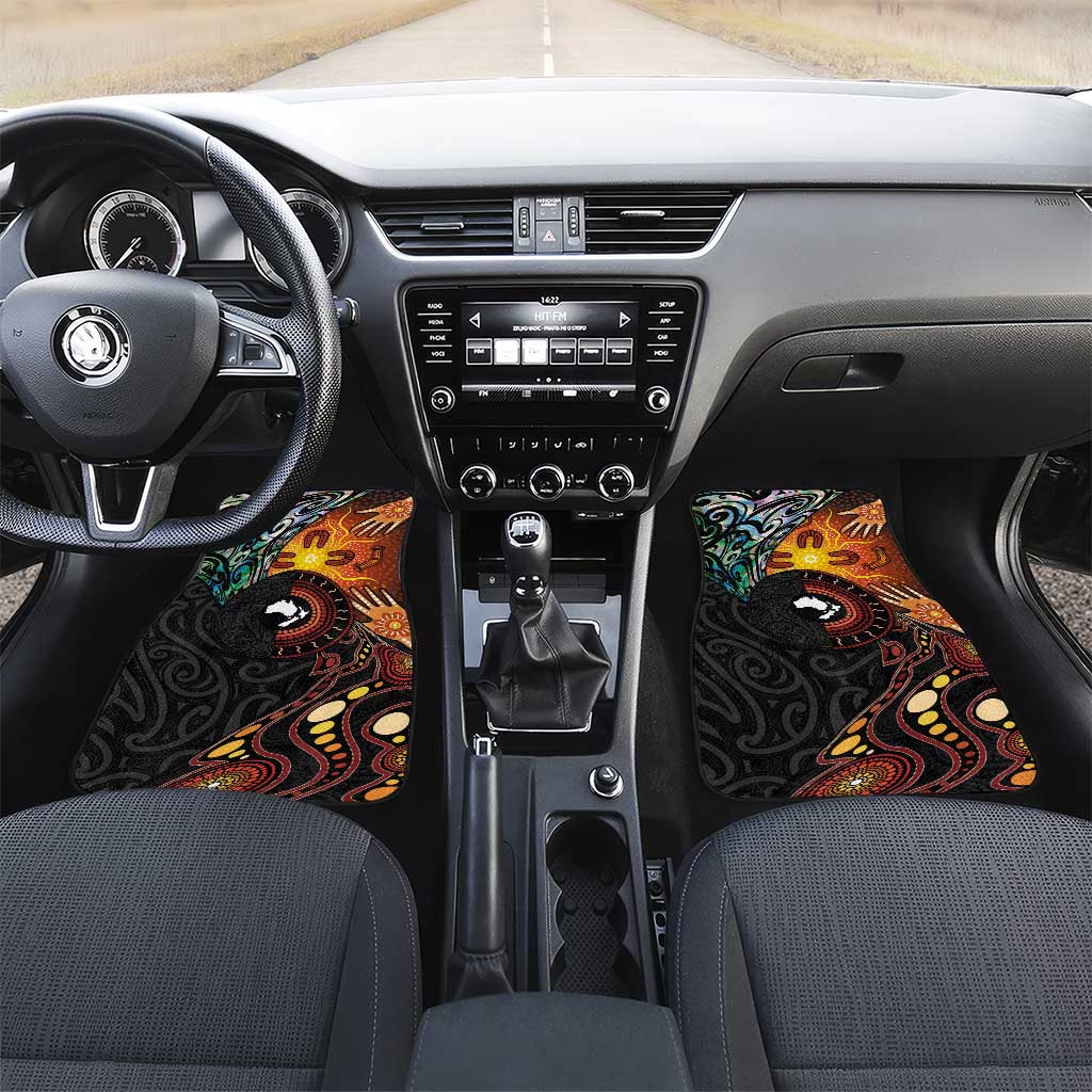 New Zealand and Australia Together Car Mats Maori Tattoo Paua Shell mix Aboriginal Pattern