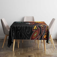New Zealand and Australia Together Tablecloth Maori Tattoo Paua Shell mix Aboriginal Pattern