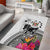 Fiji Iguana Area Rug Tapa Tribal Tattoo and Hibiscus