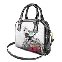 Fiji Iguana Shoulder Handbag Tapa Tribal Tattoo and Hibiscus