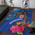 Fiji and Australia Together Area Rug Aboriginal Kangaroo and Tapa Tribal Hibiscus