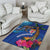 Fiji and Australia Together Area Rug Aboriginal Kangaroo and Tapa Tribal Hibiscus