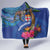 Fiji and Australia Together Hooded Blanket Aboriginal Kangaroo and Tapa Tribal Hibiscus