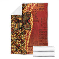 Samoan Pacific Tribal Flower Geometric Art Tattoos Blanket Siapo Pattern Flame Sunset - Polynesian Pride