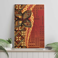 Samoan Pacific Tribal Flower Geometric Art Tattoos Canvas Wall Art Siapo Pattern Flame Sunset - Polynesian Pride