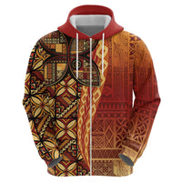 Samoan Pacific Tribal Flower Geometric Art Tattoos Hoodie Siapo Pattern Flame Sunset - Polynesian Pride
