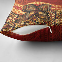 Samoan Pacific Tribal Flower Geometric Art Tattoos Pillow Cover Siapo Pattern Flame Sunset - Polynesian Pride