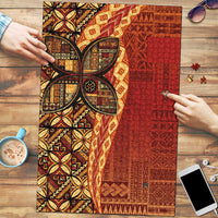 Samoan Pacific Tribal Flower Geometric Art Tattoos Puzzle Siapo Pattern Flame Sunset - Polynesian Pride