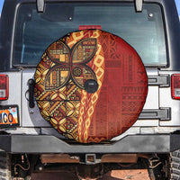 Samoan Pacific Tribal Flower Geometric Art Tattoos Spare Tire Cover Siapo Pattern Flame Sunset - Polynesian Pride