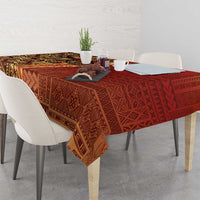 Samoan Pacific Tribal Flower Geometric Art Tattoos Tablecloth Siapo Pattern Flame Sunset - Polynesian Pride