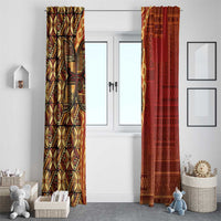 Samoan Pacific Tribal Flower Geometric Art Tattoos Window Curtain Siapo Pattern Flame Sunset LT03 - Polynesian Pride