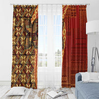 Samoan Pacific Tribal Flower Geometric Art Tattoos Window Curtain Siapo Pattern Flame Sunset LT03 - Polynesian Pride