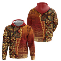 Samoan Pacific Tribal Flower Geometric Art Tattoos Zip Hoodie Siapo Pattern Flame Sunset - Polynesian Pride