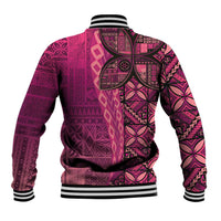 Samoan Pacific Tribal Flower Geometric Art Tattoos Baseball Jacket Siapo Pattern Romantic Rose - Polynesian Pride