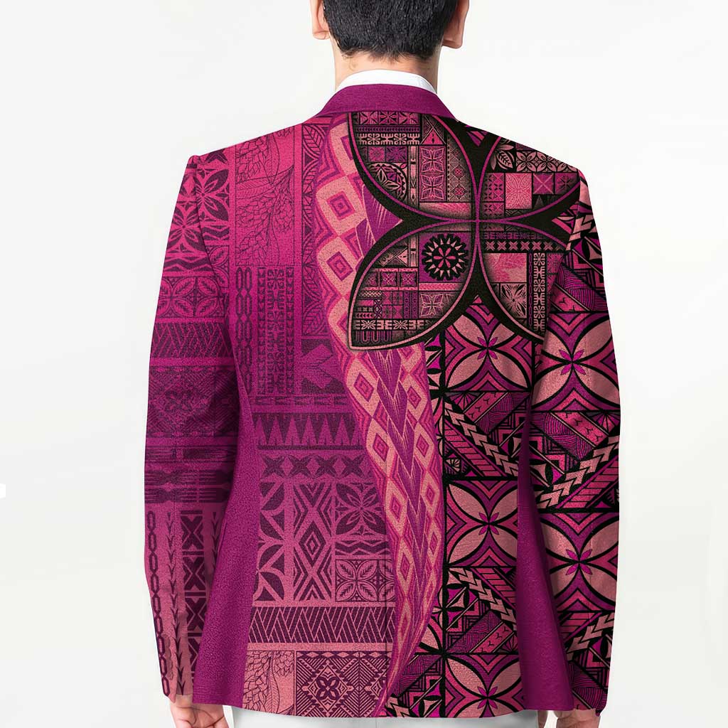 Samoan Pacific Tribal Flower Geometric Art Tattoos Blazer Siapo Pattern Romantic Rose LT03 - Polynesian Pride