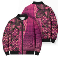 Samoan Pacific Tribal Flower Geometric Art Tattoos Bomber Puffer Jacket Siapo Pattern Romantic Rose - Polynesian Pride